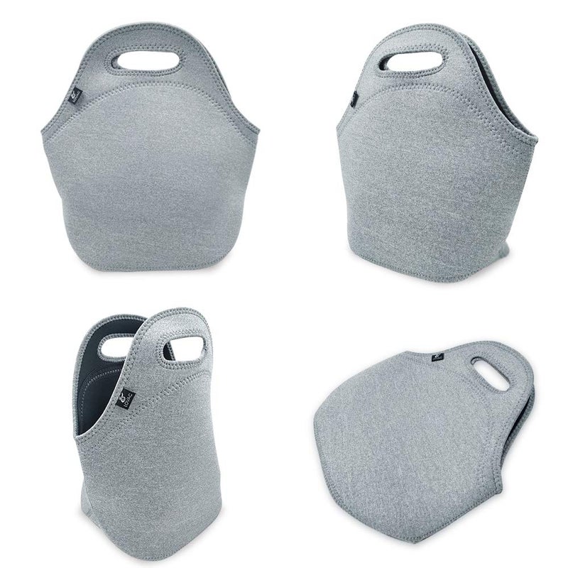 LOVAC Neoprene Lunch Bag,LOVAC Thick Insulated - Durable & Waterproof Lunch Tote With Zipper For Outdoor Travel Work School (Cool Gray) - Image 4